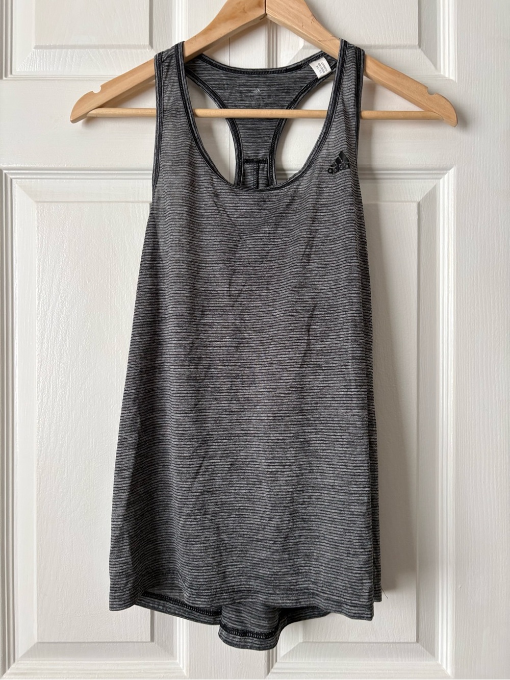 adidas Black and Gray Striped Racerback Tank